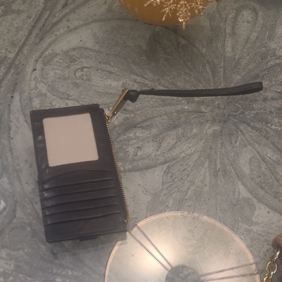 Margot Black slim leather Faye Card case wallet wristlet nwot - Picture 8 of 9